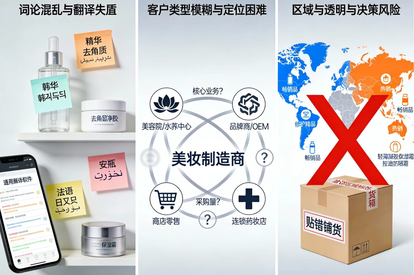 美容护肤用品出口 痛点